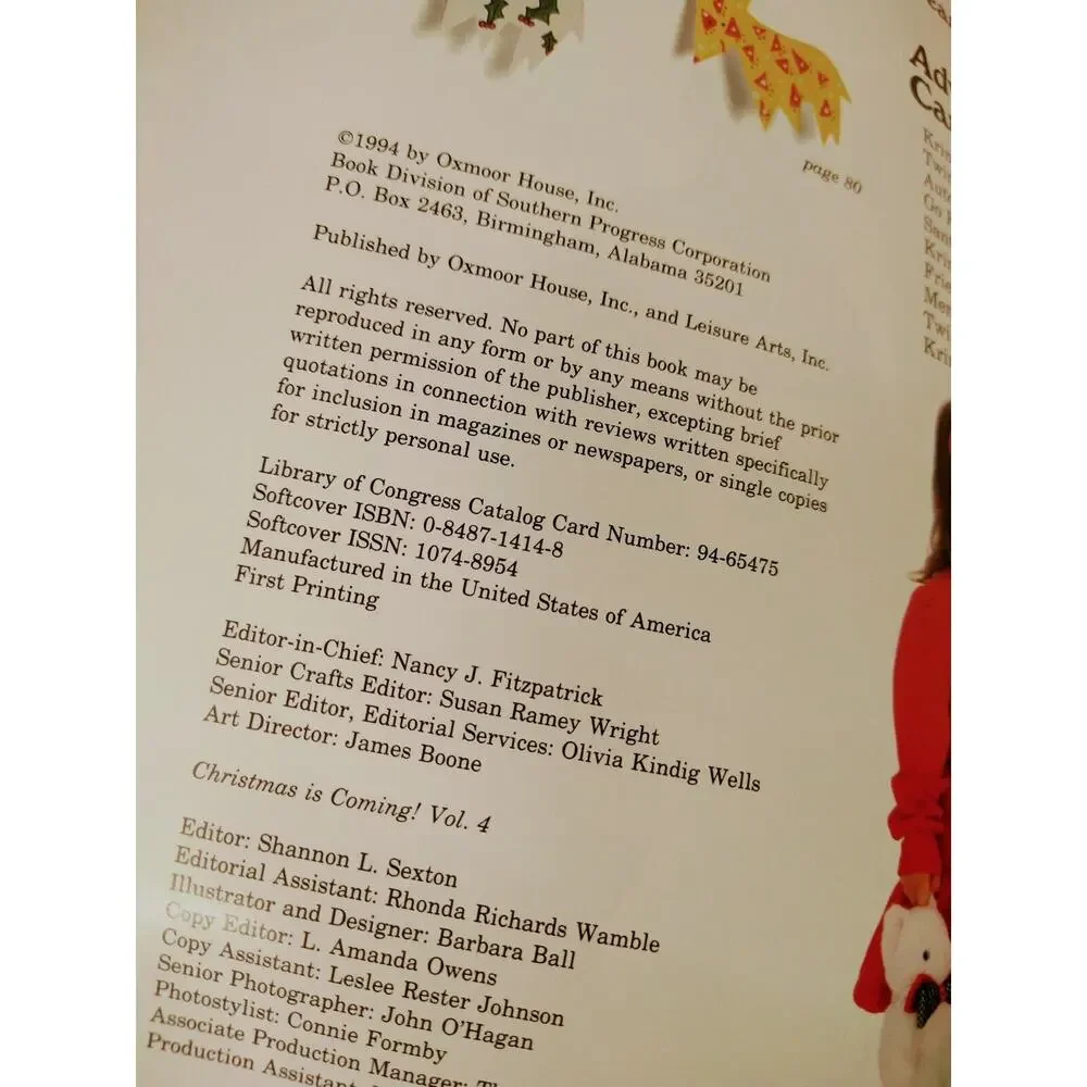 Christmas is‎ Coming Vol 4 Leisure Arts - Holiday Projects for Children + Parent